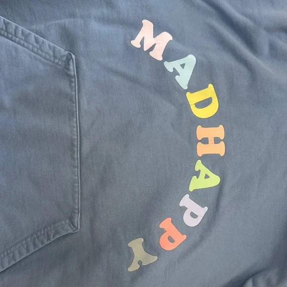 Madhappy Blue Hoodie with Multicolor Logo - Picture 5 of 8